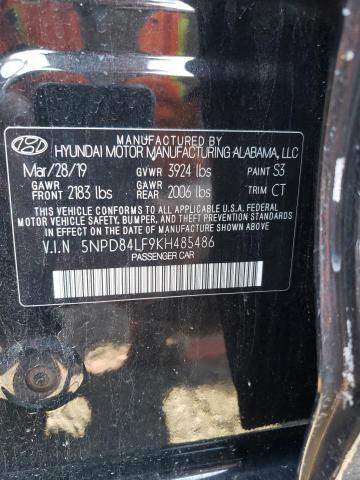 5NPD84LF9KH485486 Hyundai Elantra SE 10