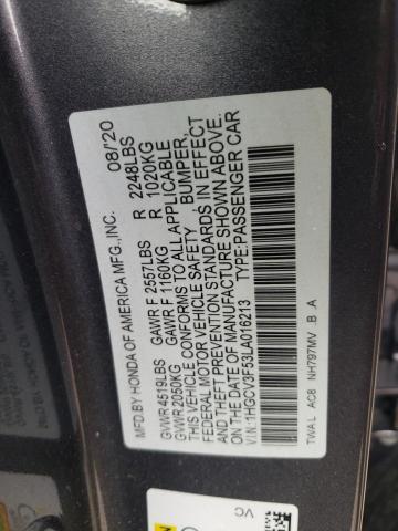 1HGCV3F53LA016213 | 2020 HONDA ACCORD HYB