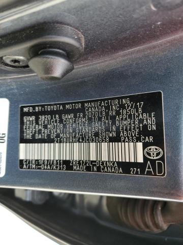 2T1BURHE4JC030658 Toyota COROLLA L
