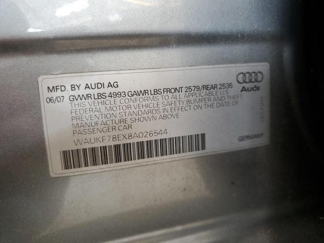 WAUKF78EX8A026544 | 2008 Audi a4 2.0t avant quattro