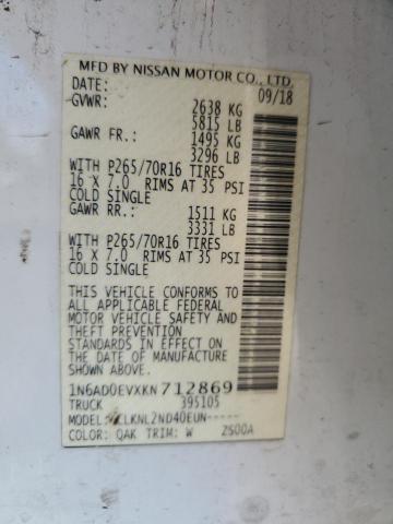 1N6AD0EVXKN712869 Nissan FRONTIER S
