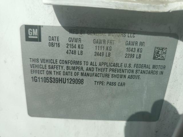 2017 CHEVROLET IMPALA LT - 1G1105S39HU129098