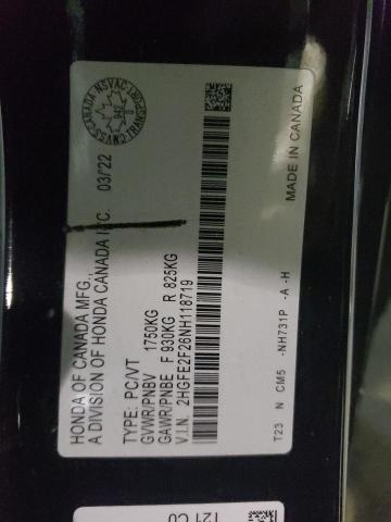 2022 HONDA CIVIC LX - 2HGFE2F26NH118719