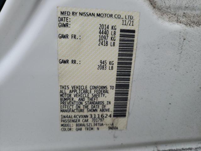 1N4AL4CVXNN311624 Nissan ALTIMA SR