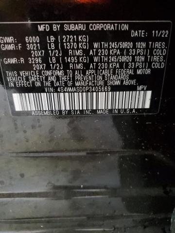 Auction sale of the 2023 SUBARU ASCENT , vin: 4S4WMASD0P3405669, lot number: 69683873