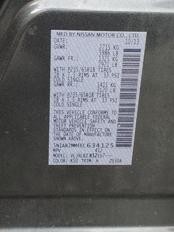 5N1AR2MM4EC634125 Nissan Pathfinder S