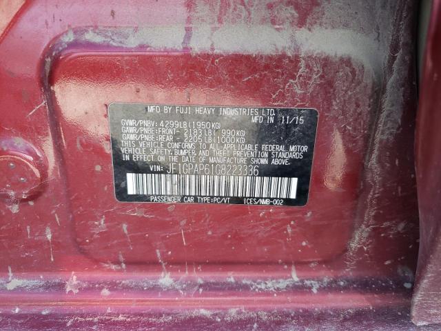 JF1GPAP61G8223336 Subaru Impreza Sport Premium