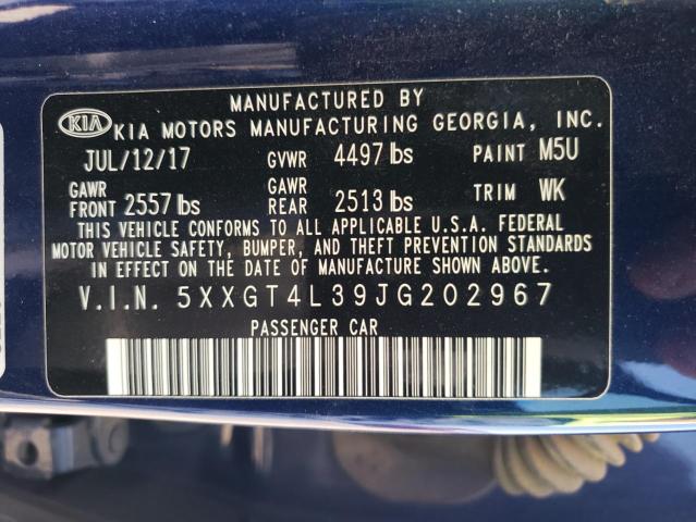 5XXGT4L39JG202967 KIA Optima Lx