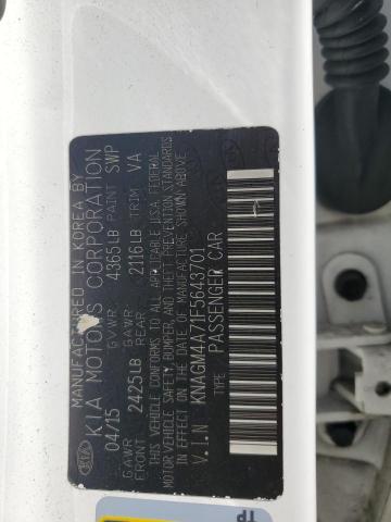 KNAGM4A71F5643701 KIA Optima Lx