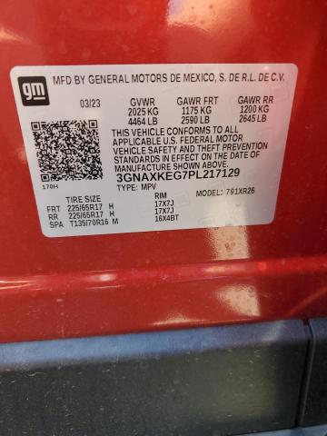 3GNAXKEG7PL217129 | 2023 CHEVROLET EQUINOX LT