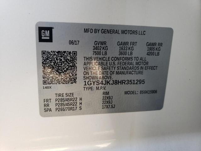 1GYS4JKJ8HR351295 Cadillac Escalade Esv Premium Luxury