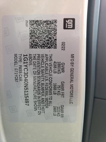 2022 CHEVROLET CORVETTE S - 1G1YC3D40N5115497