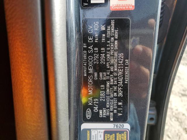 3KPF34AD7KE114226 KIA Forte Gt Line