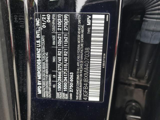 4JGFB4JBXMA407038 Mercedes-Benz GLE 350