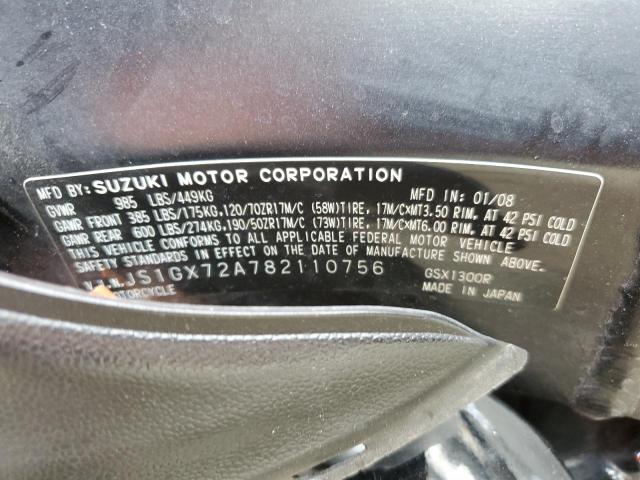 2008 SUZUKI GSX1300 R - JS1GX72A782110756