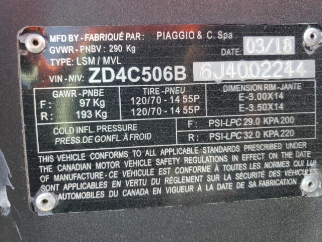 2018 APRILIA SR MOTARD ZD4C506B6J4002244