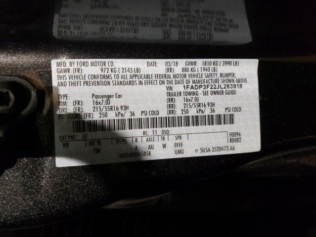 2018 FORD FOCUS SE - 1FADP3F22JL283918