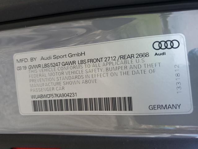 2019 AUDI RS5 - WUABWCF57KA904231