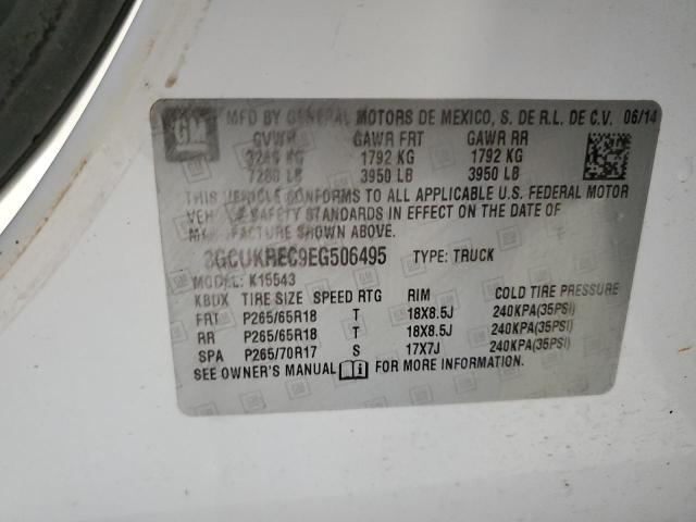3GCUKREC9EG506495 Chevrolet Silverado K1500 Lt