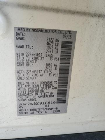5N1AT2MV5GC916819 Nissan ROGUE S