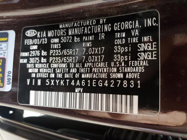 5XYKT4A61EG427831 KIA SORENTO LX