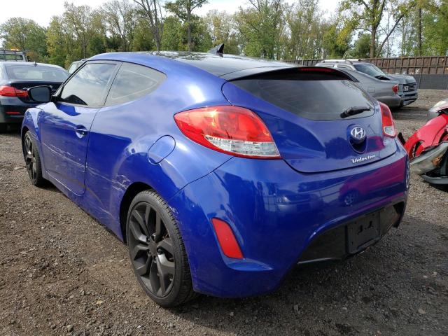 VIN: KMHTC6AD0CU046493 Auction: COPART Lot: 68191593 Location: CT - HARTFORD KMHTC6AD0CU046493 HYUNDAI VELOSTER 2012 BLUE Photo 2