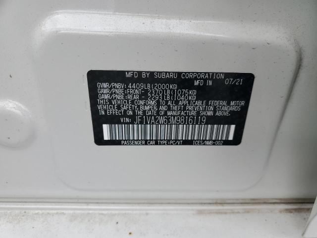 2021 SUBARU WRX STI LI - JF1VA2W63M9816119