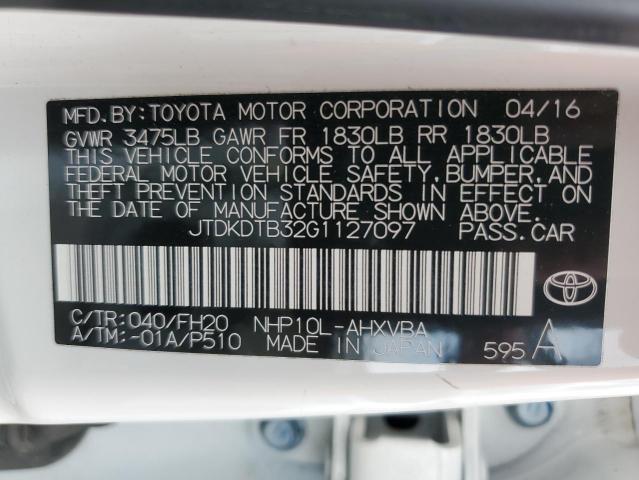 JTDKDTB32G1127097 Toyota PRIUS C