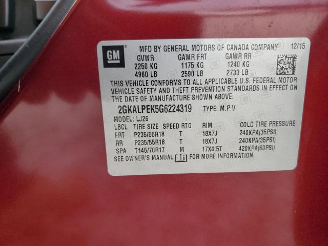 2GKALPEK5G6224319 GMC Terrain Slt