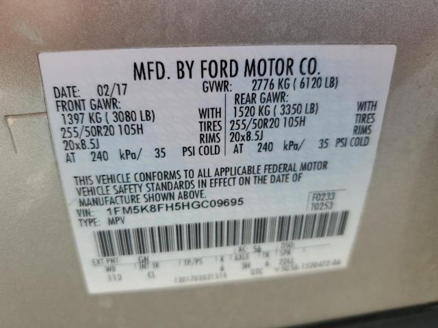 1FM5K8FH5HGC09695 Ford Explorer Limited