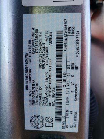 1FTFW1E81MFB21880 Ford F150 Supercrew