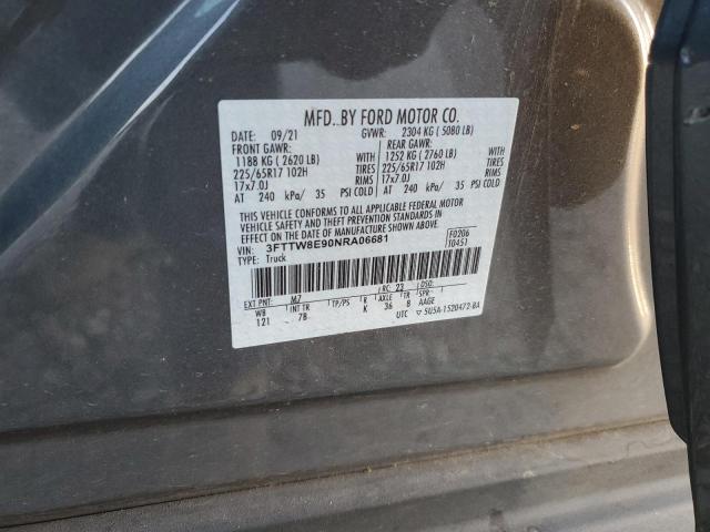 3FTTW8E90NRA06681 Ford Maverick Xl