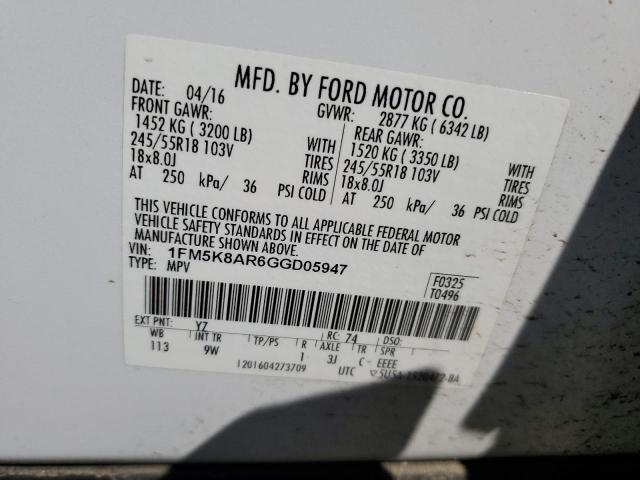 1FM5K8AR6GGD05947 Ford Explorer Police Interceptor