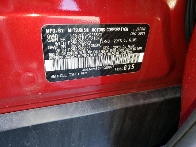 JA4J4VA82NZ059977 Mitsubishi Outlander Sel