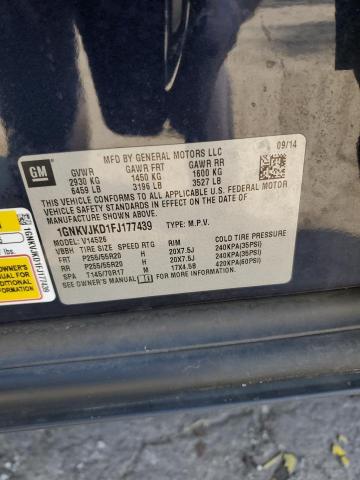 1GNKVJKD1FJ177439 Chevrolet Traverse Ltz