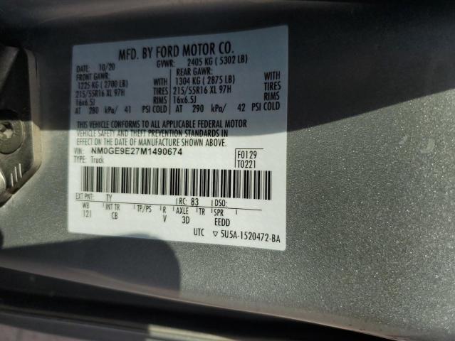 2021 FORD TRANSIT CO - NM0GE9E27M1490674