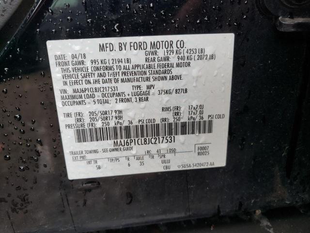 MAJ6P1CL8JC217531 Ford Ecosport Ses