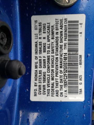 19XFC2F52GE074814 Honda Civic Lx