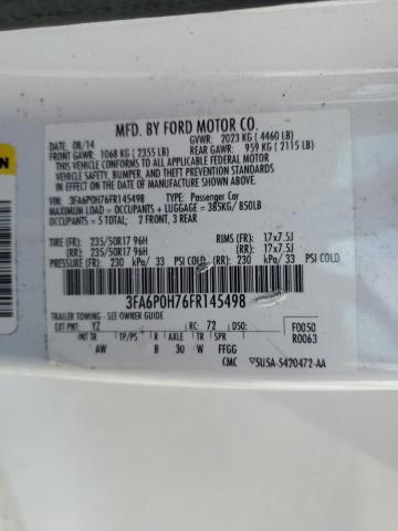 3FA6P0H76FR145498 Ford FUSION SE
