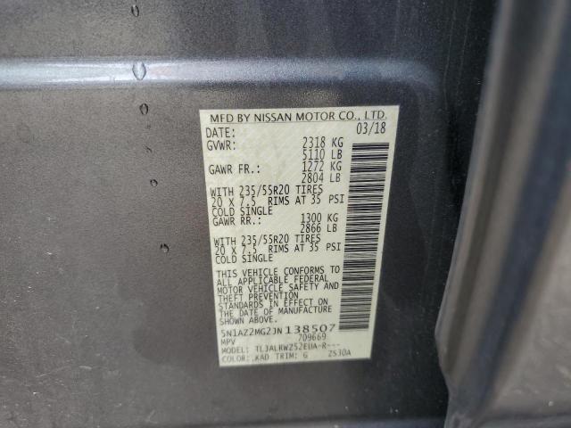 5N1AZ2MG2JN138507 Nissan MURANO S