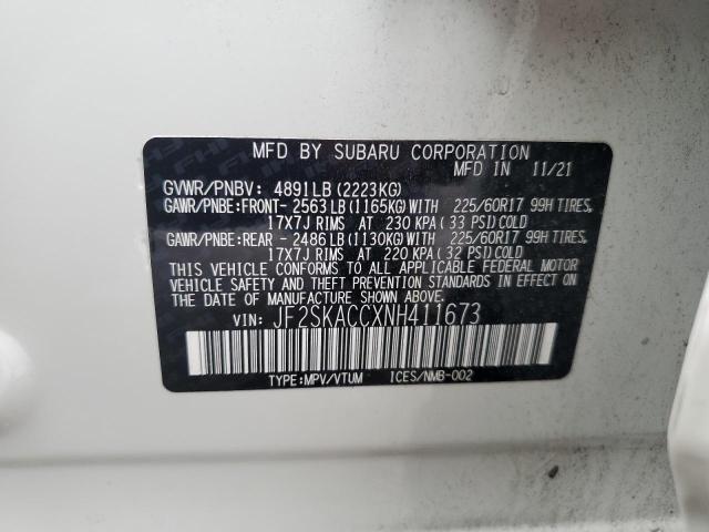 JF2SKACCXNH411673 Subaru Forester
