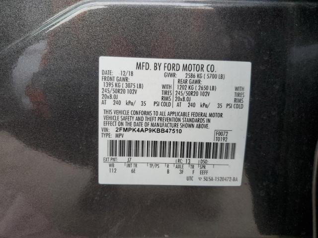 2FMPK4AP9KBB47510 Ford EDGE ST