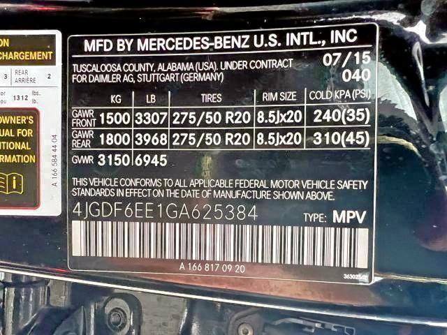 2016 Mercedes-Benz Gl 450 4Matic VIN: 4JGDF6EE1GA625384 Lot: 77045634