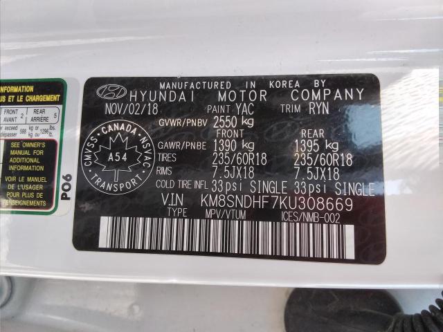 2019 HYUNDAI SANTA FE X - KM8SNDHF7KU308669