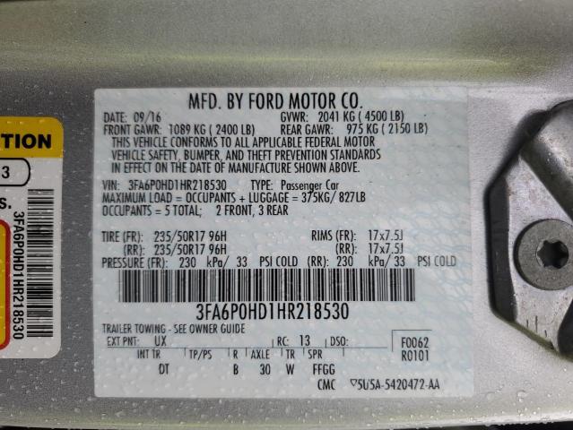3FA6P0HD1HR218530 Ford FUSION SE