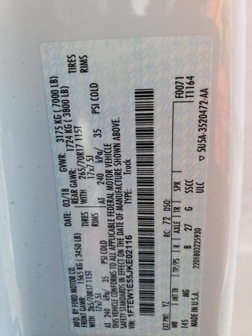 1FTEW1E55JKE02116 Ford F150 Supercrew
