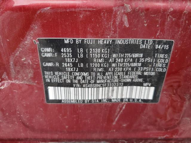 4S4BSBNC5F3332312 Subaru Outback 2.5i Limited
