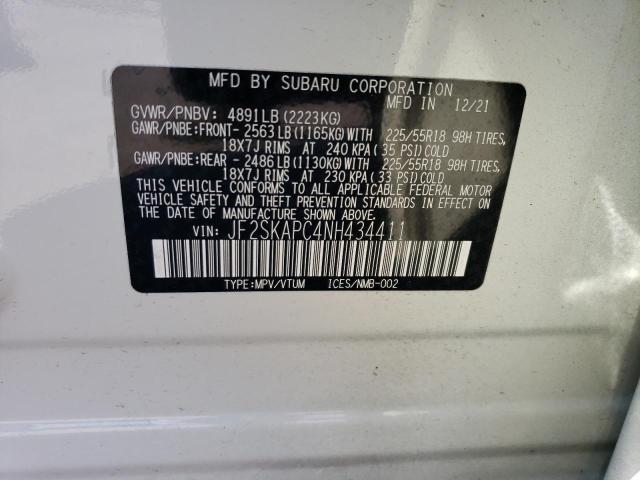 JF2SKAPC4NH434411 Subaru Forester Limited