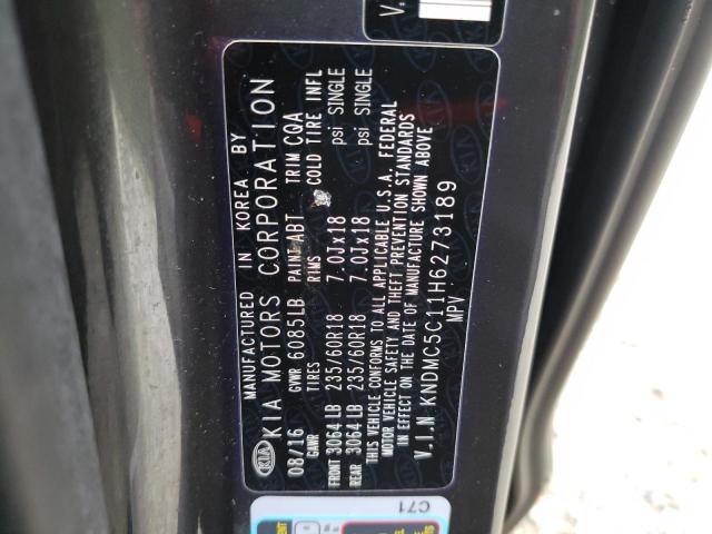 KNDMC5C11H6273189 KIA SEDONA EX