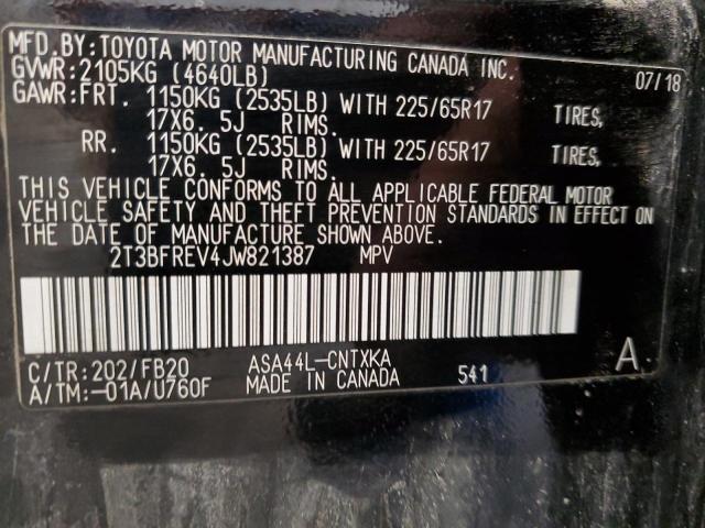 2018 TOYOTA RAV4 LE - 2T3BFREV4JW821387